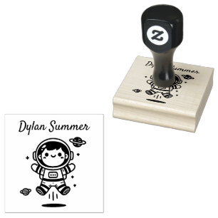 Sello De Caucho Astronauta Personalizado Cute