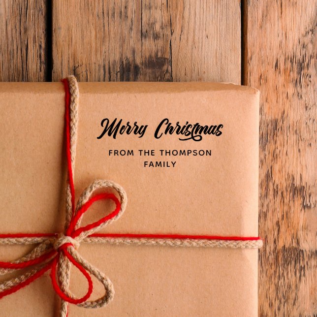 Sello De Caucho Audaz caligrafía Feliz Navidad desde (Subido por el creador)