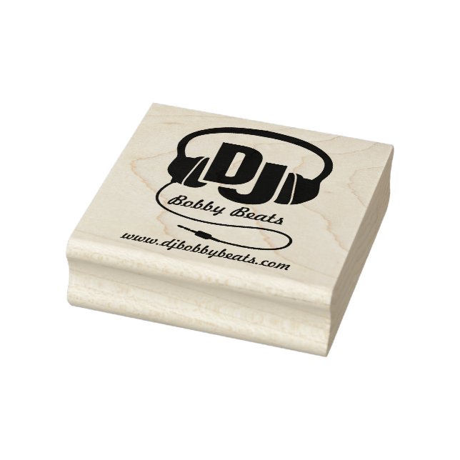 Sello De Caucho audífonos DJ nombre comercial marca (Sello)