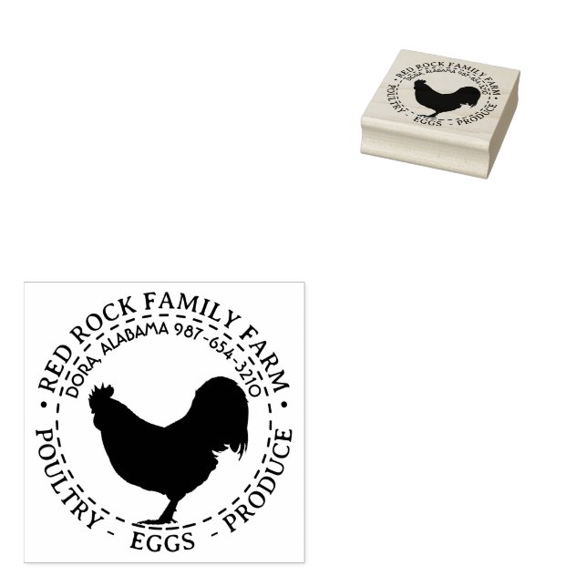 Sello De Caucho Australorp Chicken Rooster Poultry Eggs Business (Sellado)