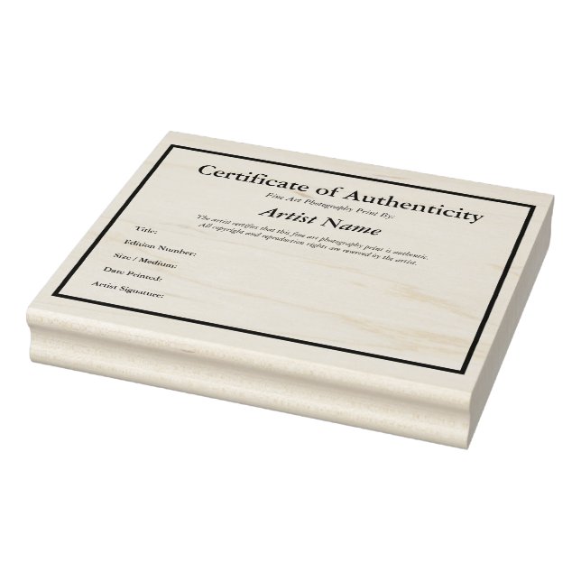 Sello De Caucho Autenticidad de certificado para plantilla de foto (Sello)