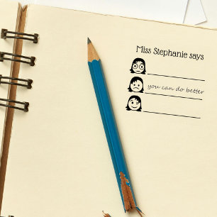 Sello De Caucho Avalidación de Emojis de nombre de profesor person