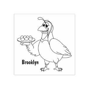 Sello De Caucho Ave feliz con personalizado de huevos