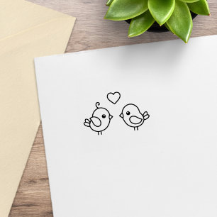 Sello De Caucho Aves-Aves-Par de Aves Cuestas Personalizados