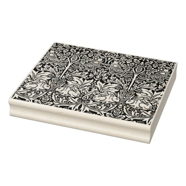 Sello De Caucho Aves, Conejos Floral - William Morris (Sello)