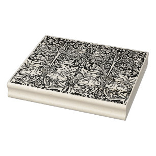 Sello De Caucho Aves, conejos florales - William Morris