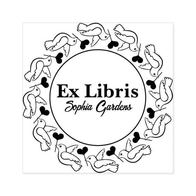 Sello De Caucho Aves de amor (Impresión)