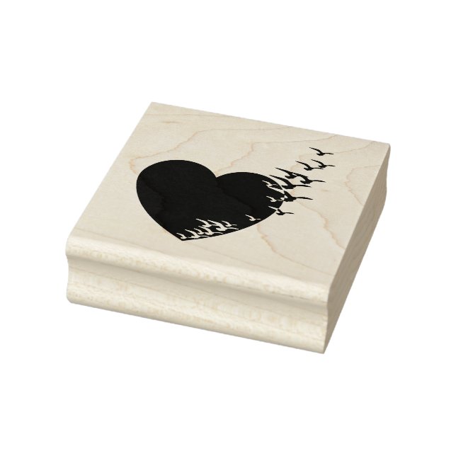 Sello De Caucho Aves en fuga Corazón (Sello)
