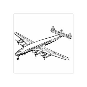 Sello De Caucho Avión de época