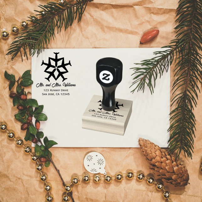 Sello De Caucho Avión de Navidades de invierno Snowflake Guay Avia (Subido por el creador)