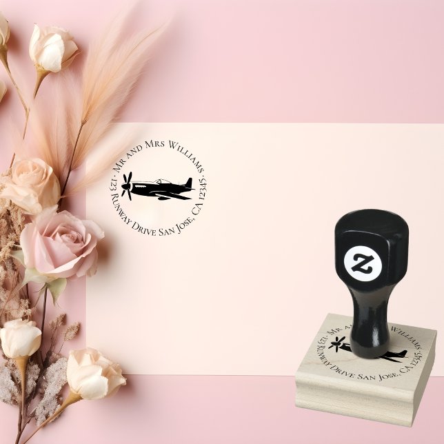 Sello De Caucho Avión Vintage P-51 Aviación Militar Mustang (Subido por el creador)