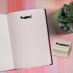 Sello De Caucho Avión Vintage P-51 Aviación Militar Mustang