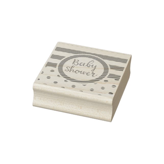 Sello De Caucho Baby Shower azul vintage (Sello)