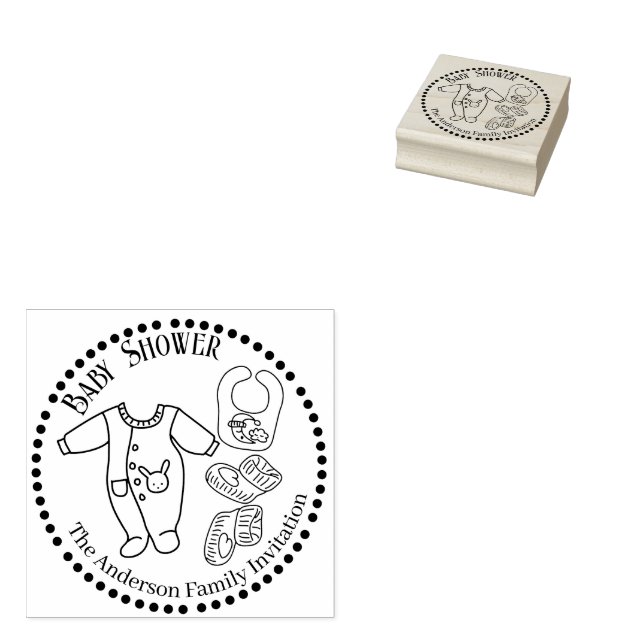 Sello De Caucho Baby Shower Baby Wear Rubber Stamp (Sellado)