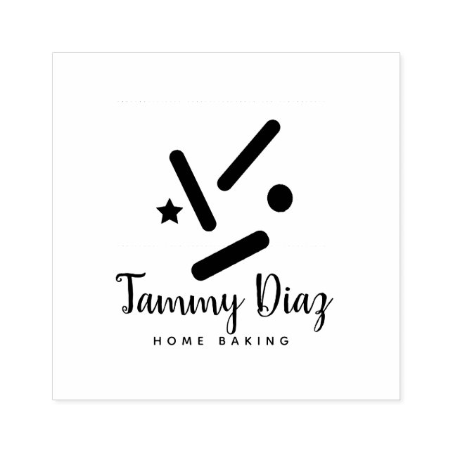 Sello De Caucho Baker Sprinkles Confetti Bakery Logo (Impresión)