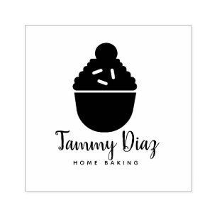 Sello De Caucho Baker Sprinkles Confetti Cupcake Bakery Logo