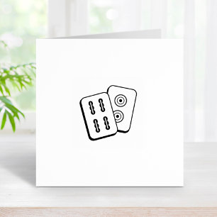 Sello De Caucho Baldosas de juego Mah-Jongg 1x1