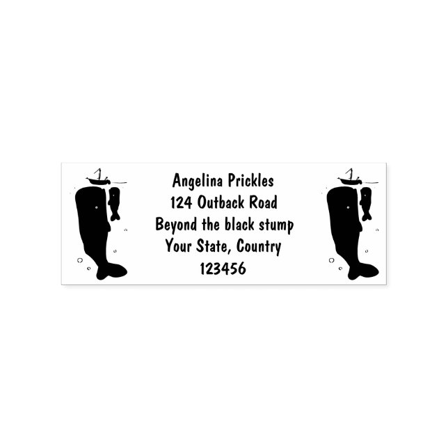 Sello De Caucho Ballenas cortas y ilustracion personalizado de vel (Impresión)