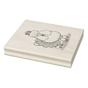 Sello De Caucho Ballet Cute Ballerina Princess Poodle Dog (blanco)