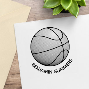 Sello De Caucho Balón de Baloncesto con Nombre Personalizado
