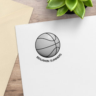 Sello De Caucho Balón de Baloncesto Nombre Personalizado 1x1