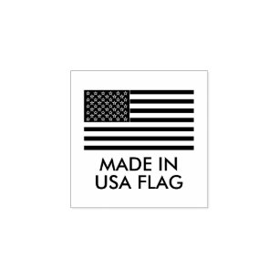 Sello De Caucho Bandera Americana Hecha en EE. UU.