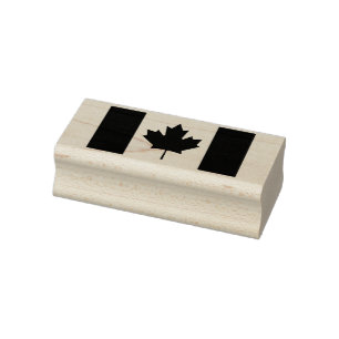 Sello De Caucho Bandera canadiense de tinta roja de Canadá