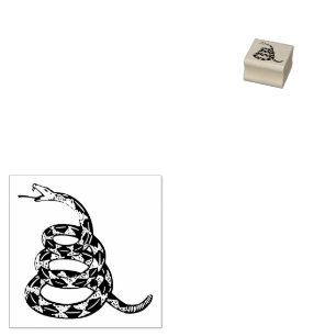 Sello De Caucho Bandera Gadsden No Pises en Mí Gris