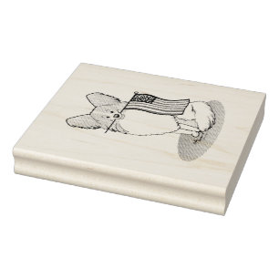 Sello De Caucho Bandera Patriótica Americana USA Papillon (limón) 