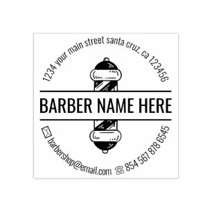 Sello De Caucho Barbería con el logotipo del polo moderno