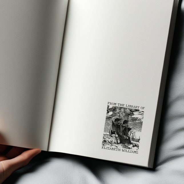 Sello De Caucho Barco Antiguo Personalizado De la Biblioteca de (Subido por el creador)