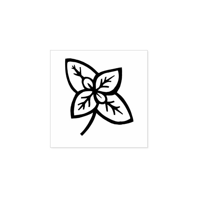 Sello De Caucho Basil Salve Hierba Jardinería Vegetable Lino-corta (Impresión)