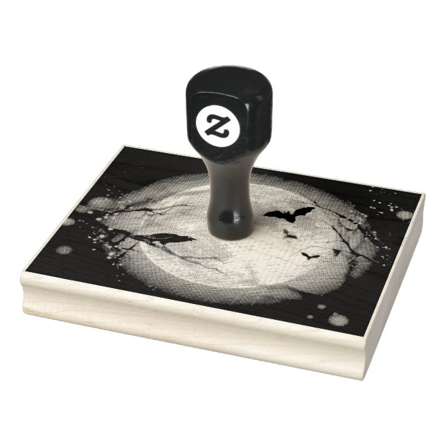 Sello De Caucho Bats By the Moon en Halloween (Sello)