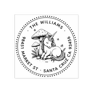 Sello De Caucho Bebé encantado Unicornio Toadstool dirección marip