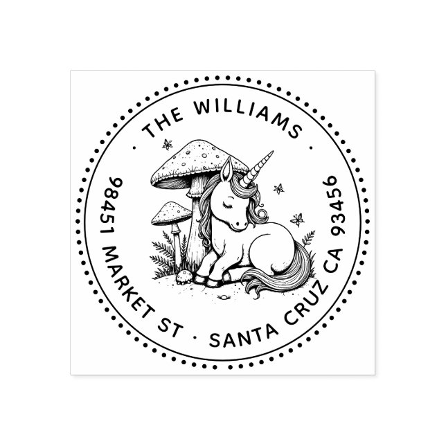 Sello De Caucho Bebé encantado Unicornio Toadstool dirección marip (Impresión)