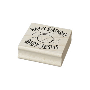 Sello De Caucho Bebé Jesús - navidad religioso del feliz