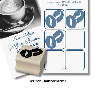 Sello De Caucho Bebidas de café - 1" Ronda - Tarjeta de fidelidad