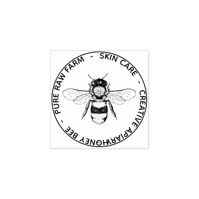 Sello De Caucho Bee Apiary Skincare Pure Raw (Impresión)