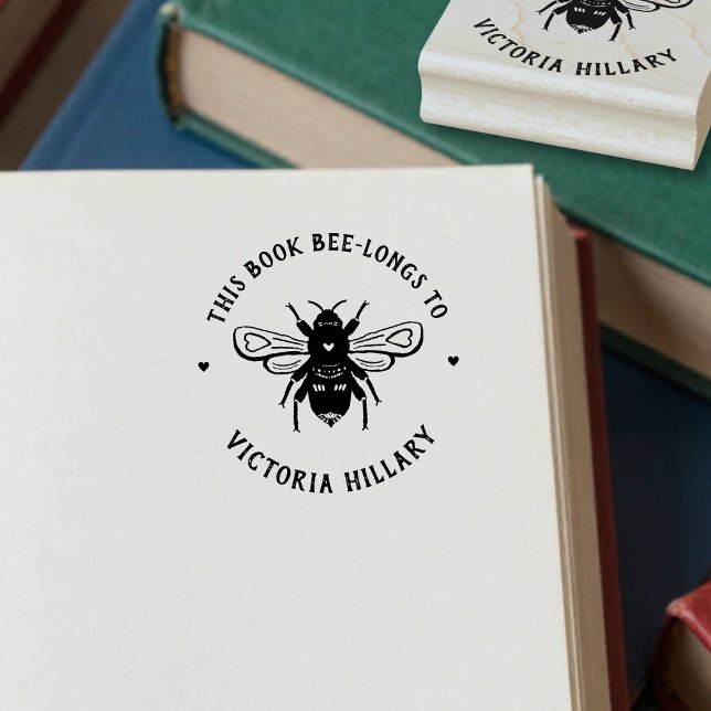 Sello De Caucho Bee Pun Book Stamp (Subido por el creador)