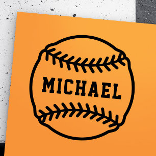 Sello De Caucho Béisbol o sóftbol con nombre personalizado