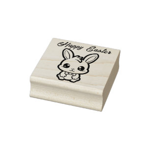 Sello De Caucho Bendiciones de conejo personalizadas para Pascua f