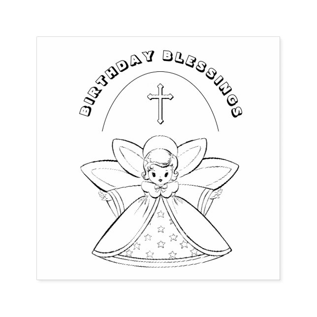 SELLO DE CAUCHO BENDICIONES DE CUMPLEAÑOS RELIGIOSOS DE ANGEL DE G (Impresión)