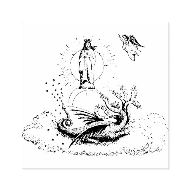 Sello De Caucho Bendita revelación de las escrituras de la Virgen  (Impresión)
