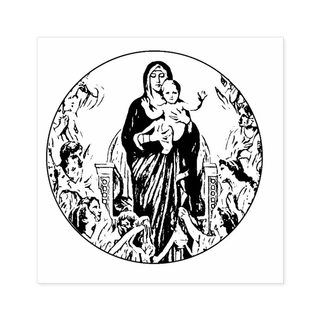 Sello De Caucho Bendita Virgen María Jesús Ángeles (Impresión)
