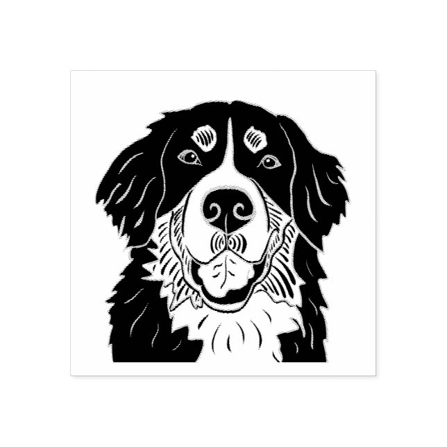 Sello De Caucho Bernese mountain dog stamp (Impresión)
