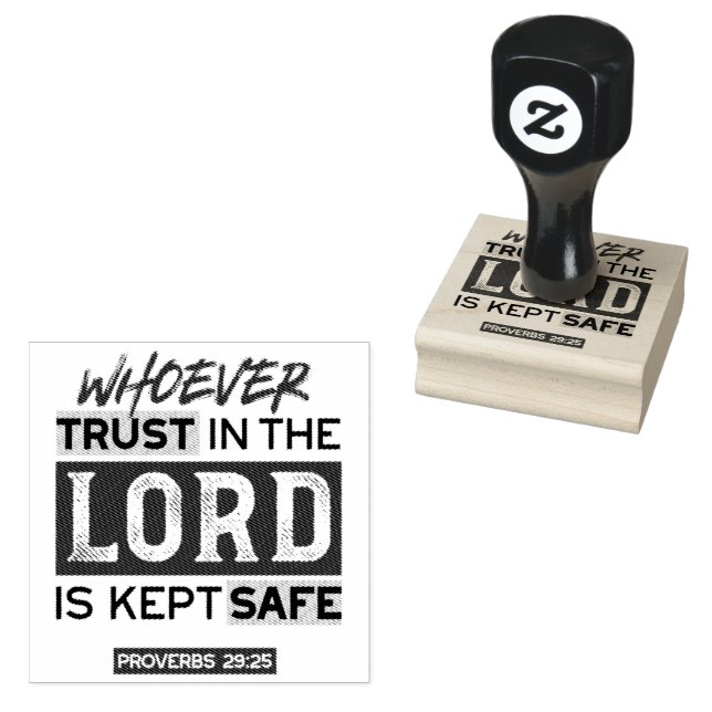 Sello De Caucho Bible Quote Art - Proverbs 29:25 Trust in God (Sellado)