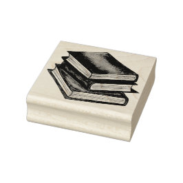 Sello De Caucho Biblioteca de libros Stack leyendo educación sobre