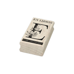 Sello De Caucho Biblioteca del libro libris EX monograma E