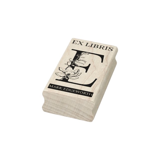 Sello De Caucho Biblioteca del libro libris EX monograma E (Sello)