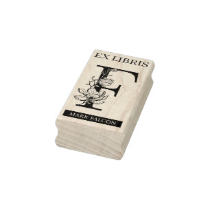 Sello De Caucho Biblioteca del libro libris EX monograma F